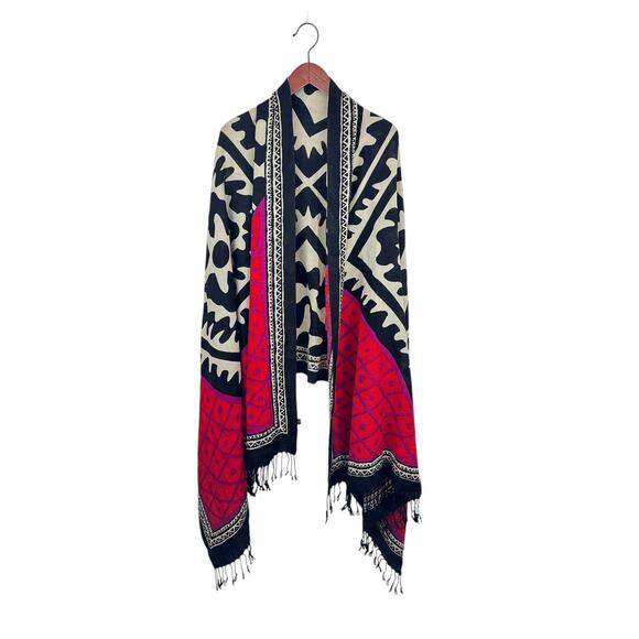 DX Dana Xu Abstract Print Wool Shawl - Picture 1 of 5